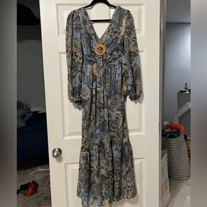 Jessica Simpson Boho Paisley Blue Dress